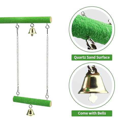 Bird Perches for Cage Wood Parrot Perch Stand Swing