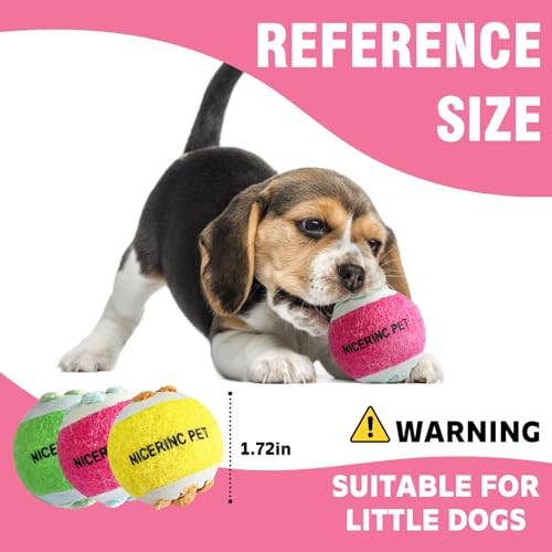 X-Small Dog Tennis Balls Dog Toys Ball 1.72" Pack of 12, Fit Ball Launchers - color: Plush style