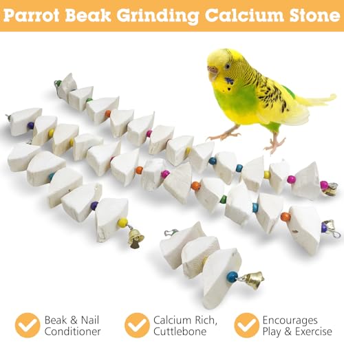 BNOSDM Bird Toys with Cuttlebone 4 Pcs Parakeet Beak Grinding Stone Natural