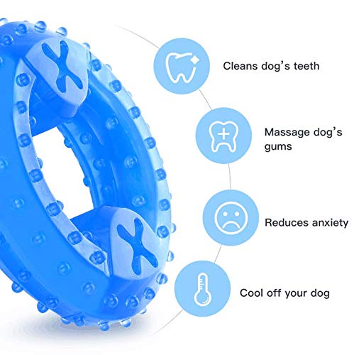 NWK Cooling Chew Toy for Dogs, Puppy Teething Toy (Ring) - color: Blue Ring