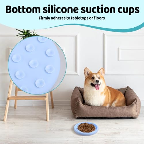 Dog Lick Bowl, Silicone Anti-Choking Cat Feeding Bowls Non-Slip Pet Slow Feeder Bowl with Suction Cups for Dogs Cats - color: Green