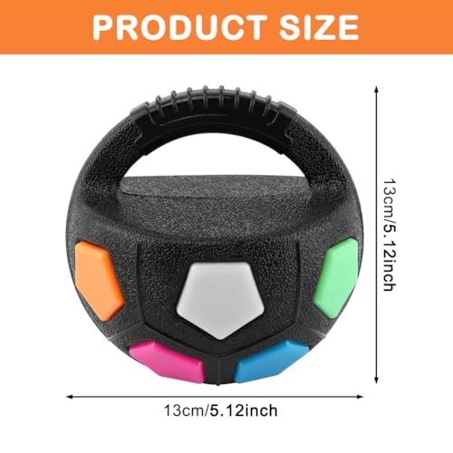 Dog Calming Ball with Handle -Squeaky Floating Rubber Dog Soccer Ball,Black - color: black