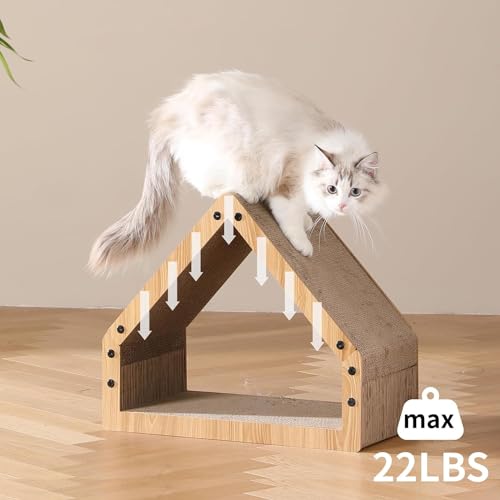 FUKUMARU Cat Scratcher House, Cozy Cardboard Cat Bed Design Scratching Pad