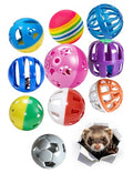 10 Pack Jingle Bell Toy Balls for Ferrets Hollow Play Toys