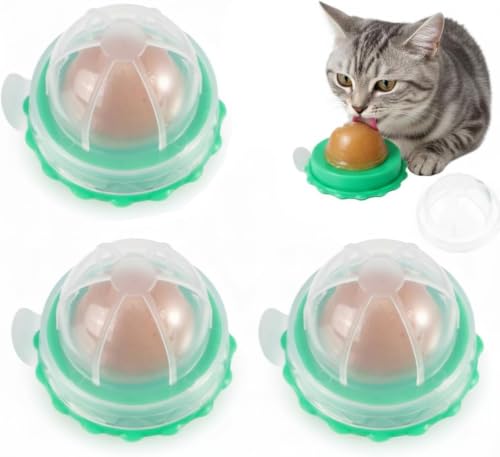 Veemoon 3pcs Catnip Balls, Cat Lickable Treats Toy Kitty Pet Candy Snack
