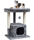 SYANDLVY 27IN Cat Tree for Indoor Cats Large Adult, Modern Activity Tower - color: Grey