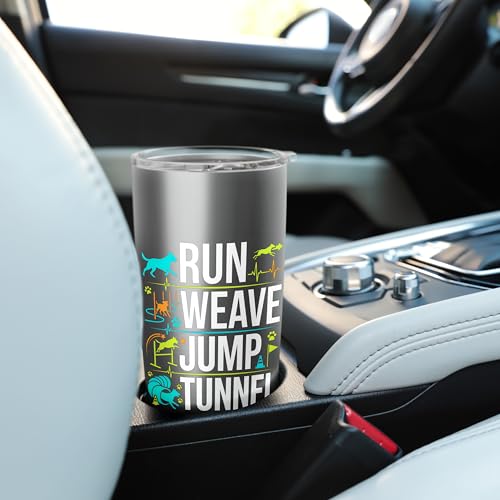 Run Weave Jump Tunnel Dog Agility Stainless Steel Insulated Tumbler - color: Brushed Steel