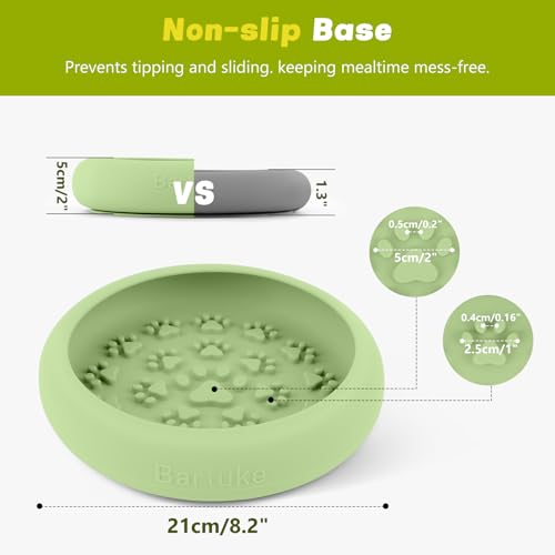 Silicone Dog Lick Bowl, Slow Feeder Dog Bowls with Strong Suction, Green - color: Green