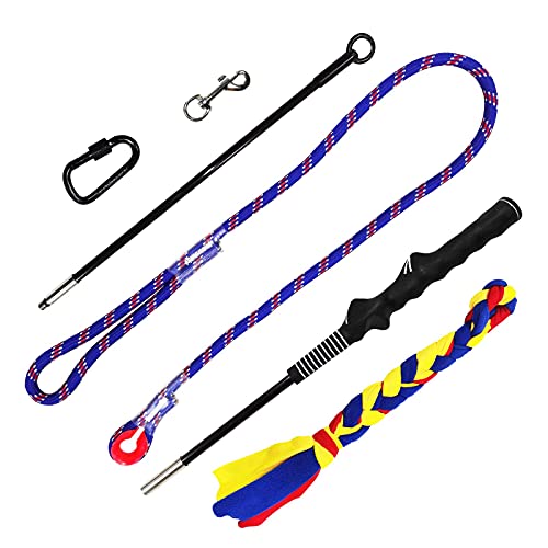 Flirt Pole for Dogs-Interactive Lures Durability Rope,Chase and Tug of war Puppy Toy，Outdoor Dog Agility Training Equipment Plush，Teaser Chew Pet Kits for Small Medium Dogs