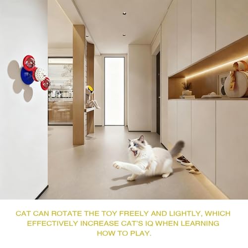 Interactive Cat Toys & Treat Dispenser with Catnip Ball (Aqua)