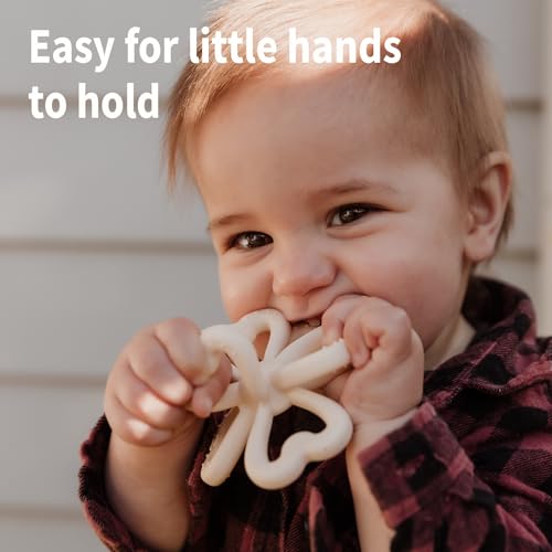 haakaa Silicone Clover Teether, Teethers for Babies 3 Months+, Copper - color: Copper