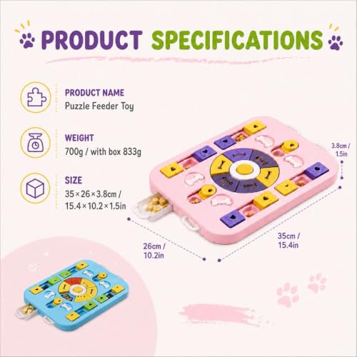 Interactive Cat Puzzle Toy, Maze Slow Feeder, 15.4 in - color: pink