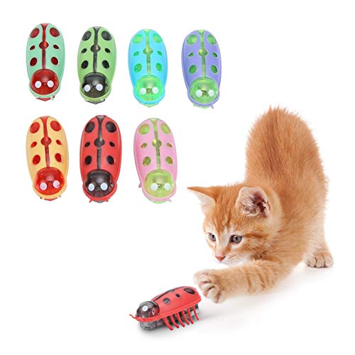Zerodis Cat Interactive Toys, 7Pcs Mini Cute Cat Playing Toy Electric Funny Interactive Toy with Battery for Cats Kitten Training Playing Chewing
