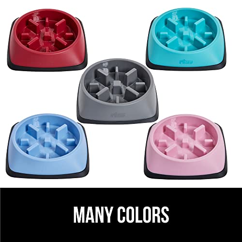 GORILLA GRIP® Patented Slow Feeder Dog and Cat Bowl, BPA Free, 1 Cup Pink - color: Pink, size: 1 Cup