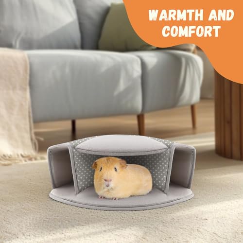 Guinea Pig Hideout, Interactive Guinea Pig Tunnel Bed, Washable - color: Taupe Polka Dot
