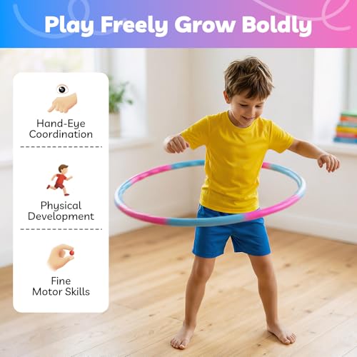 Liberry Kids Exercise Hoop Sport Toy for 3+ with Adjustable Size - size: 2 pack-6 pieces