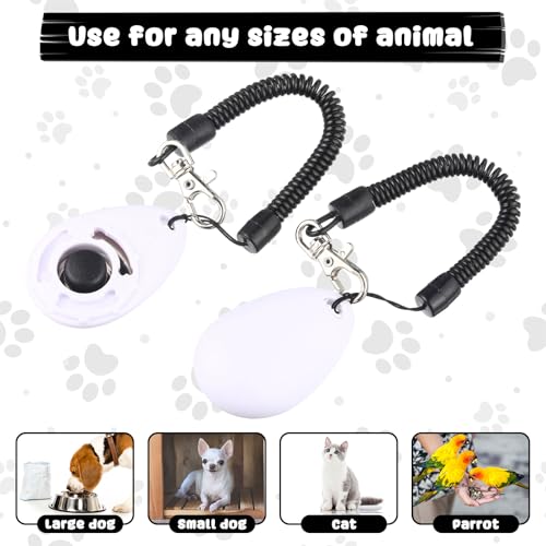 Frienda 18 Pcs Dog Training Clicker with Wrist Strap for Pets, White - color: White