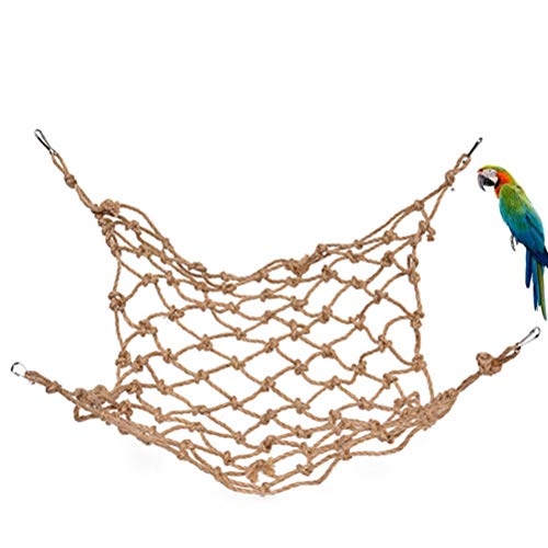 Scicalife Parrot Climbing Net Rope Ladder for Birds Hanging Buckle Pet Hanging Net for Parakeet Budgie Macaw 11.81 X 7.87 X 0.19 in