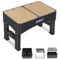 UPSKY 3-in-1 Elevated Dog Bowl with 2Pcs Lids, 4 Height Adjustable, Black - color: Black