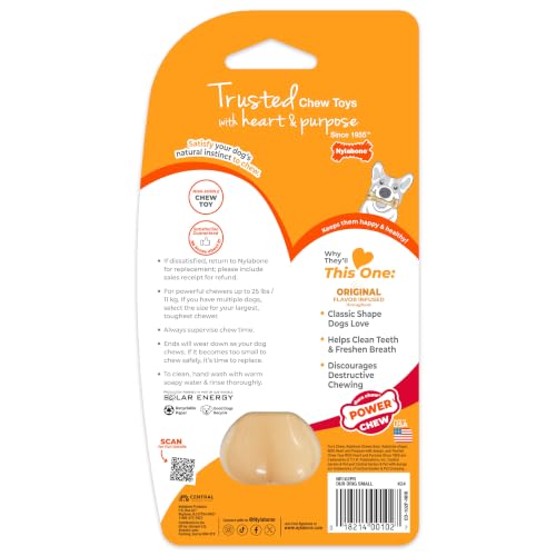 Nylabone Power Chew Original Bone Dog Chew Toy, Original Flavor, Small - size: Small