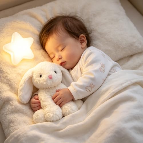 Hopearl Adorable Bunny Plush Toy Floppy Ultra Soft Rabbit Stuffed Animal Holiday Birthday Gift for for Boys Girls Kids Toddlers, White, 9'' - style: White Bunny