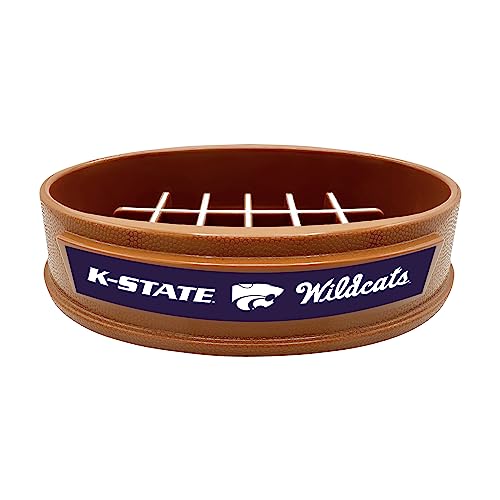 NCAA Super-Bowl - Kansas State Wildcats Slow Feeder Dog Bowl. Football Design Slow Feeding Cat Bowl for Healthy Digestion. Non-Slip Pet Bowl for Large & Small Dogs & Cats - color: Kansas State Wildcats