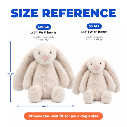 Best Pet Supplies Bunny Buddy Squeaky Plush Dog Toy - Beige, Small - color: Bunny (Beige), size: Small