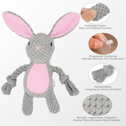 Dog Toys, Dog Squeaker Toys with Crinkle Paper (Gray Rabbit) - color: Gray Rabbit