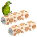Skyygemm 2 Pcs Bird Foraging Toys Wood Parrot Chew Toys, 7.9 Inch