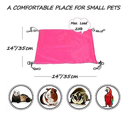 HOMEYA Small Animal Guinea-Pig Hanging Hammocks Bed Pet Cage Hammock for Ferret Cat Rat Chinchilla Hamster Cavy Degu Gerbil Rabbit Playing Cozy Activity Fun Toy (Guinea-Pig Size) - color: Guinea-pig Size Red