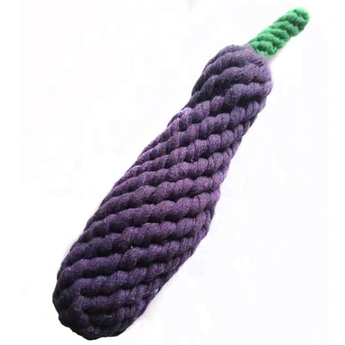 Dog Toys Puppy Teething Chew Pet Cat Toy Healthy Handmade Gifts - color: Purple eggplant