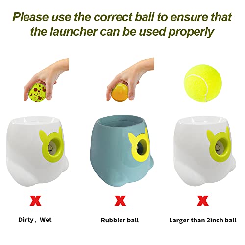 Automatic Dog Ball Launcher Tennis Ball Thrower Machine with 6 Balls,Remote - color: White 2