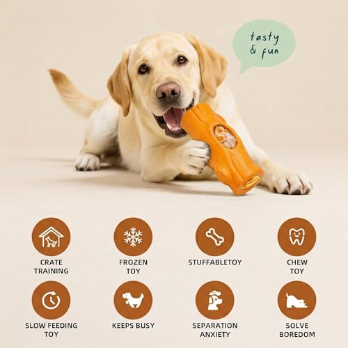 1 Pack Dog Toys for Aggressive Chewers Orange - color: Orange