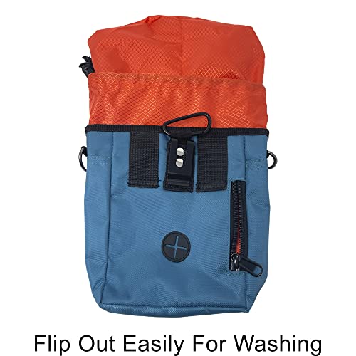 Jalousie Dog Training Pouch with Training Clicker and Water Bowl - 5 Ways to Wear - Carry Toys, Treats for Positive Reinforcement - Built-in Poop Bag Dispenser (Teal) - color: Teal