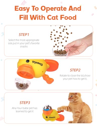 Dog Treat Dispenser Puzzle Toy, Interactive Slow Feeder Bowl for Cats and Dogs, Mental Stimulation Enrichment Toy, Indoor Pet Feeder with Silicone Mat to Keep Pets Busy,Multiple Colors (Yellow) - color: yellow