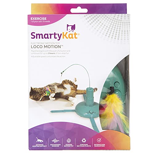 SmartyKat Electronic Motion/Moving Toys for Cats & Kittens, Battery Powered, Mimics Motion of Real Prey, Fun & Interactive Play - Multiple Styles - style: Loco Motion