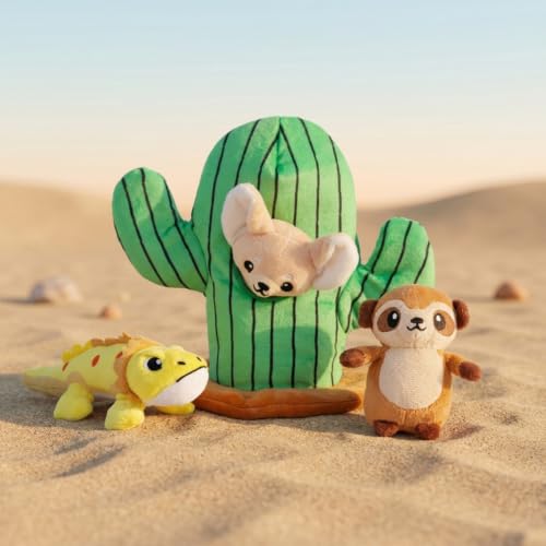 Hollypet Squeaky Hide and Seek Dog Toys for Small and Medium Dogs, Cactus - style: Cactus