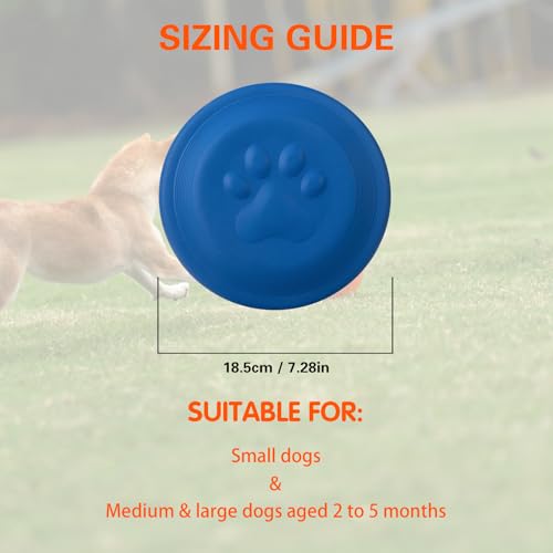 NAITELI Flyer-Soft Flying Disc Fetch Toy,for Small Dogs(Blue,S) - color: Blue, size: Small