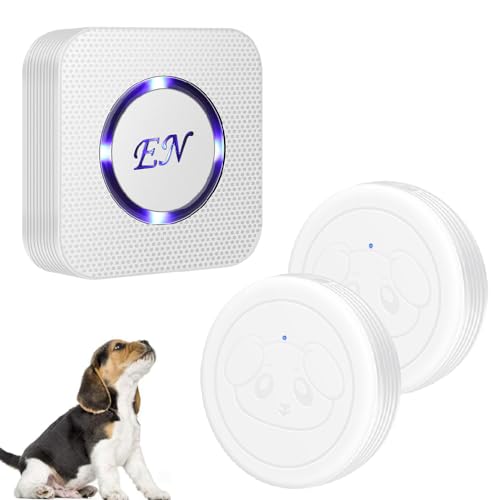 Dog Door Bell, Wireless Doggie Doorbells for Potty Training, Door Bell for Dogs to Go Outside, Dog Bells for Door(White, 1 Receiver + 2 Transmitters) - color: White, size: 1 Receiver + 2 Transmitters