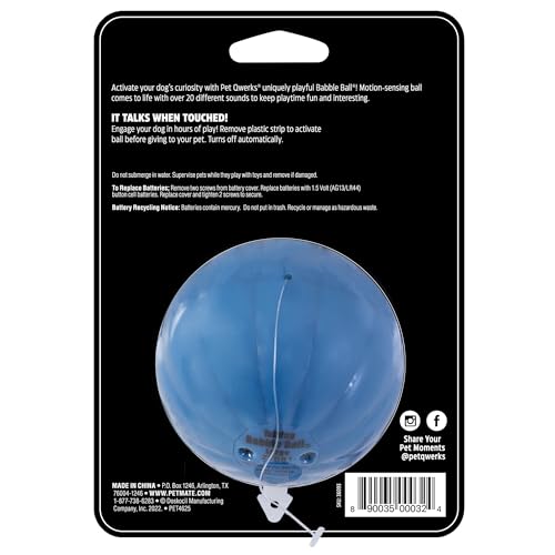 Pet Qwerks Talking Babble Ball - Interactive Chew Dog Toy - Large - size: Large, style: Talking Babble
