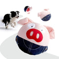Interactive Dog Toy, Treat-Hiding Pockets Bouncing Ball for Dogs, Plush Pig - style: Pig