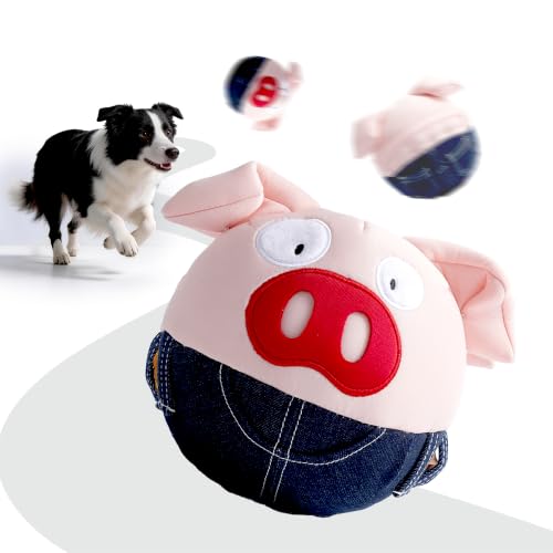 Interactive Dog Toy, Treat-Hiding Pockets Bouncing Ball for Dogs, Plush Pig - style: Pig