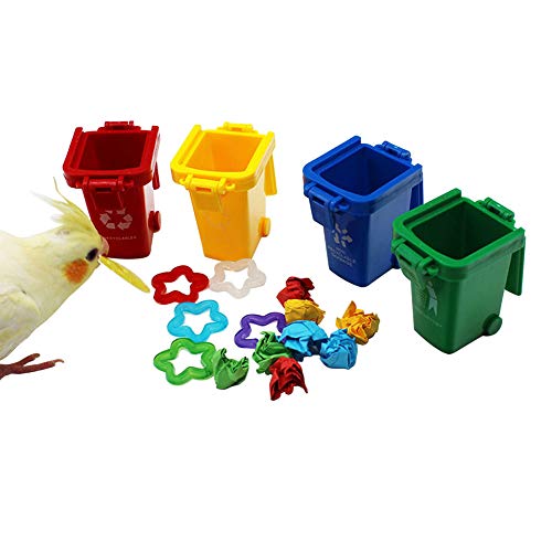 QBLEEV Conure Learning Toys, Color Sorting Bin Teaching Tool Box Bird Toys - color: Red, Green, Yellow, Blue