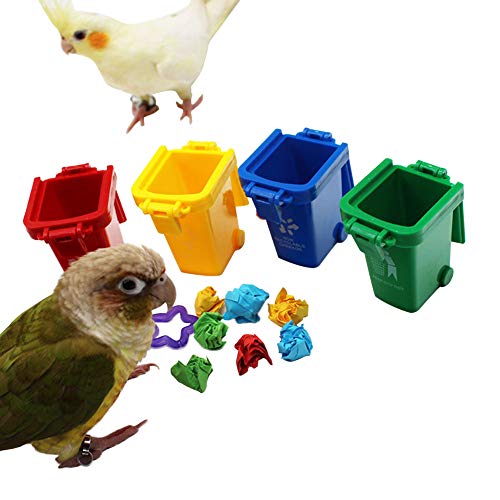 QBLEEV Conure Learning Toys, Color Sorting Bin Teaching Tool Box Bird Toys - color: Red, Green, Yellow, Blue