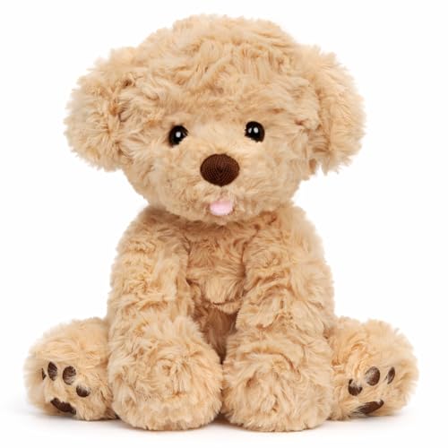 Hopearl Adorable Puppy Plush Toy Floppy Ultra Soft Dog Cute Stuffed Animal Golden Retriever Holiday Birthday Gift for for Boys Girls Kids Toddlers, Brown, 9'' - style: Puppy