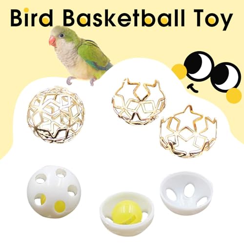 QBLEEV Bird Basketball Toy, Parrot Activity & Foraging Training Toys Set - color: Basketball Toy