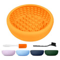Dog Slow Feeder Licking Bowl,Freezeable Anxiety Relief Treat Dispenser, Non-Slip Anti-chocking Pet Dish,Entertainment Interactive Puzzle Toy for Small Medium Breed, BPA Free Silicone Dishwasher Safe - color: yellow, size: S