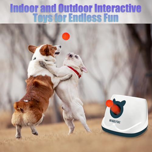 Automatic Dog Ball Launche with 9 Balls (2 inches) - color: WHITE