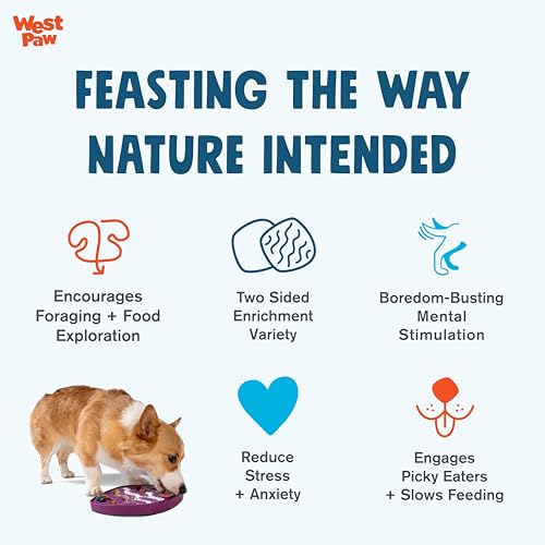 West Paw Seaflex Waves Feast Mat – All-in-One, Slow Feeder, Lick Mat – Encourages Foraging & Food Exploration - Engages Picky Eaters & Slow Feeding - Versatile – Easy to Clean, Non-Toxic - Tropic - color: Tropic Red, size: Waves