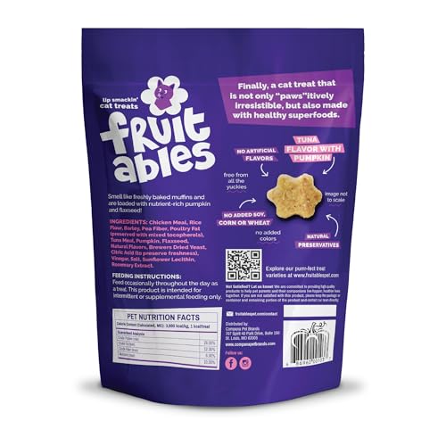 Fruitables Crunchy Cat Treats, Healthy Cat Treats, Tuna & Pumpkin, 30oz - size: 1.88 Pound (Pack of 1), style: Tuna & Pumpkin